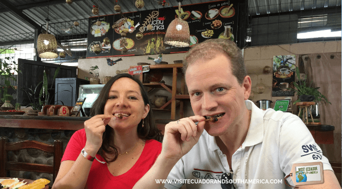 Foto de Roasted worms called Chontacuros or Mayones. These worms are a  traditional food of the indigenous people of the Ecuadorian  do Stock