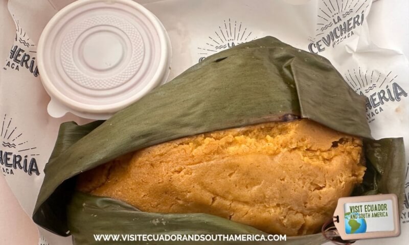 Traditional Ecuadorian bollo de pescado 